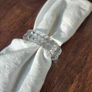 Vintage Crystal Napkin Rings Set of 8